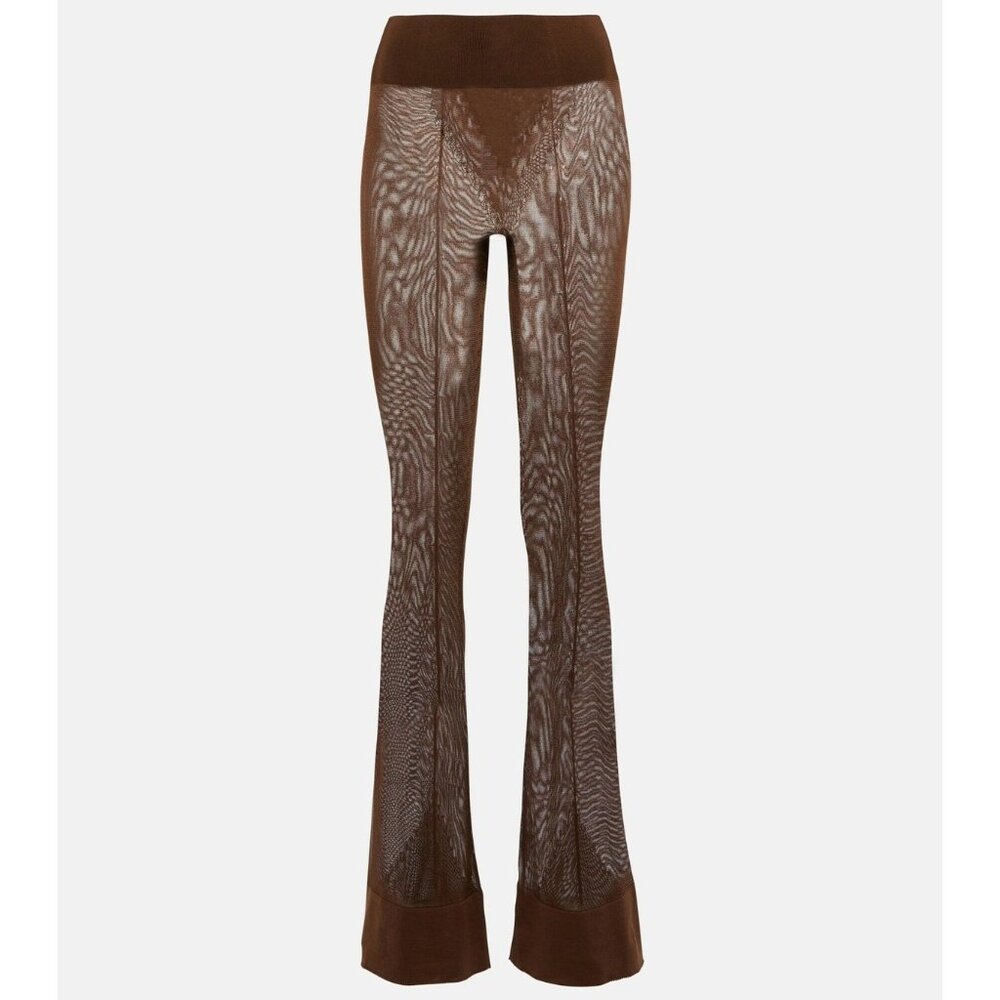 Jean Paul Gaultier Lotta Volkova High-Rise Flared Pants in Brown